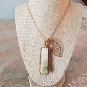 Artisan New Jade Pendant Leaf Necklace